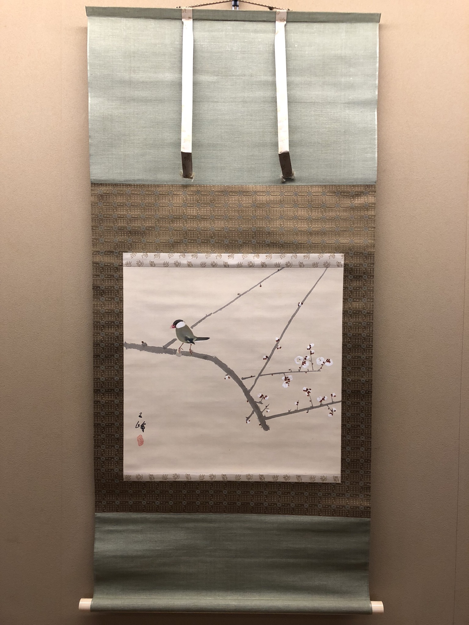 胡漢民 論語学面第一 二行書 絹本 肉筆 掛軸 中国書画 政治家