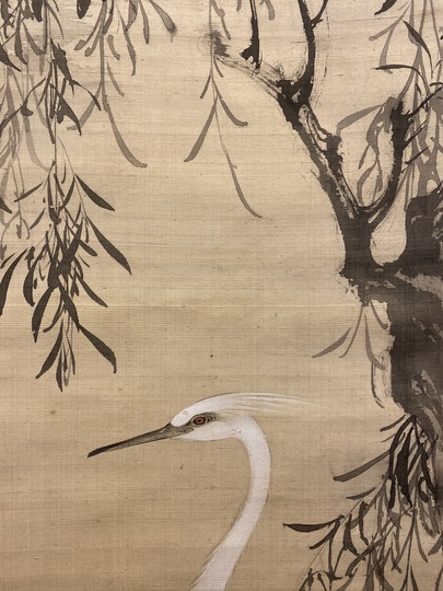 真作⁄若林松渓⁄柳鷺之図⁄掛軸☆宝船☆Y-