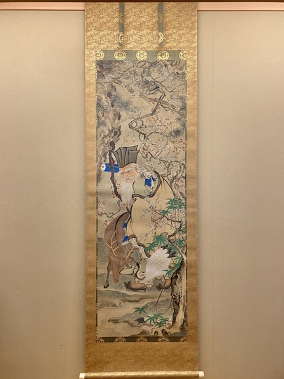 狩野栄川院典信 梅潜寿老図｜古美術・掛け軸の販売・買取・鑑定-松本松栄堂