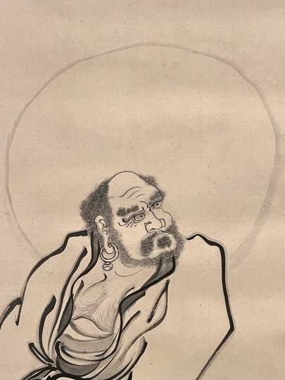 東皐心越 達磨図｜古美術・掛け軸の販売・買取・鑑定-松本松栄堂