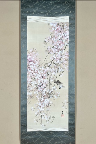 佐野光穂 1896-1960 長野 菊池契月師事「大原女」掛軸 肉筆 絹本