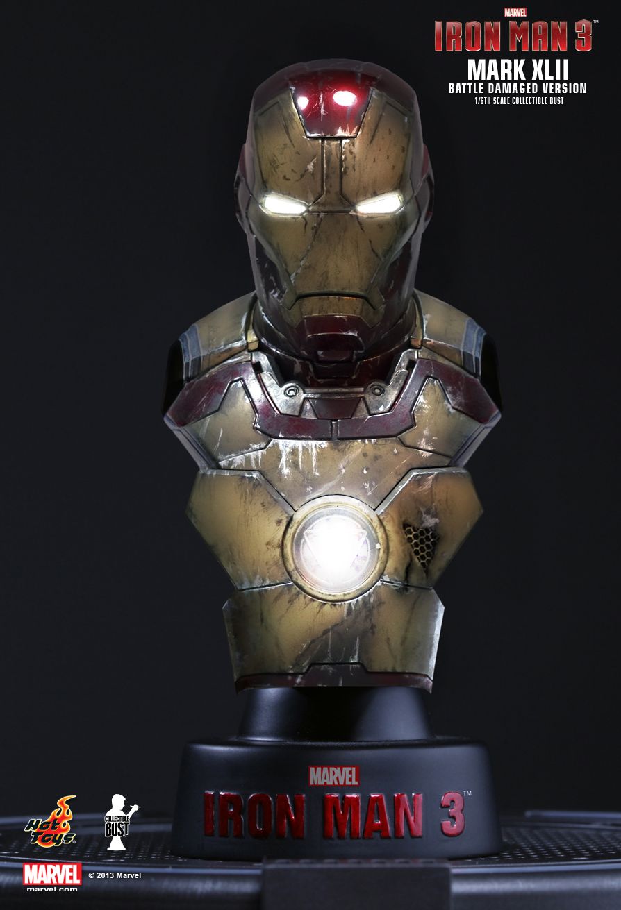 Iron Man 3 - Mark XLII Battle Damaged Bust Hot Toys - Machinegun