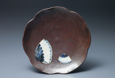 ☆初期伊万里 江戸時代 パイナップル文染付徳利 箱付【516】 初期