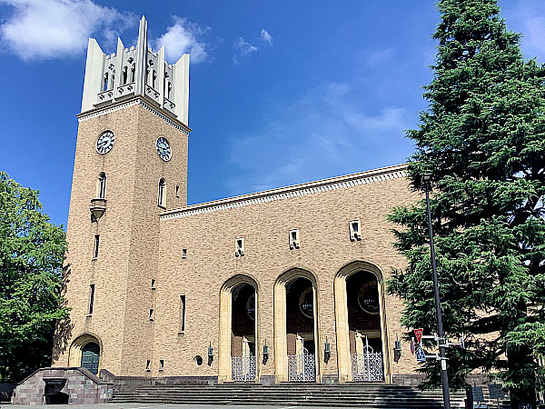 希少 早稲田大学 大隈講堂外壁タイル 早稲田大学大隈記念講堂 階段に