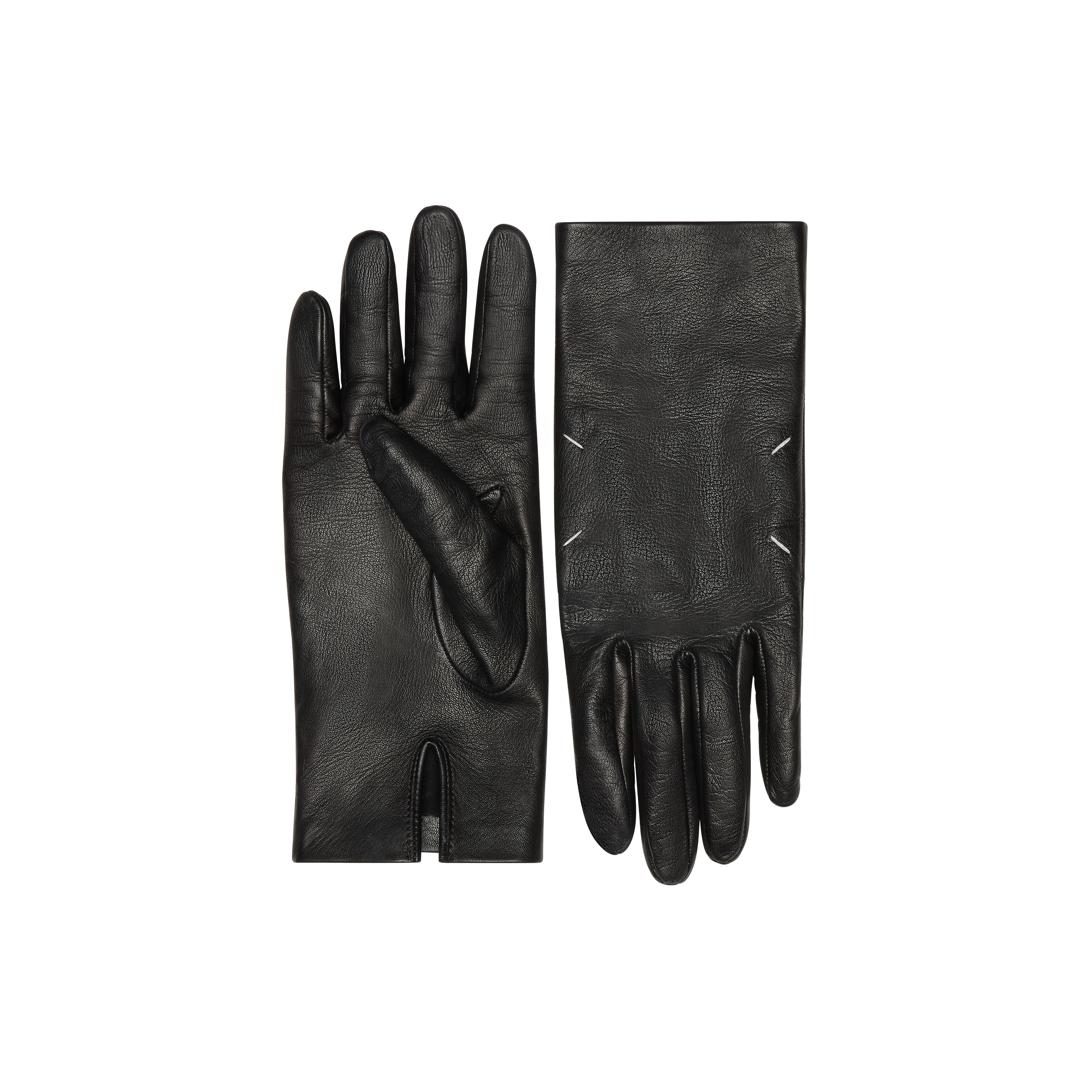 Women's Black Leather Gloves | Maison Margiela