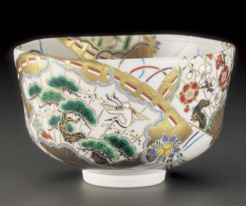 真葛焼 茶碗 □ 宮川香斎[ 真葛香斎 ] 任寅 乾山うつし 梅の