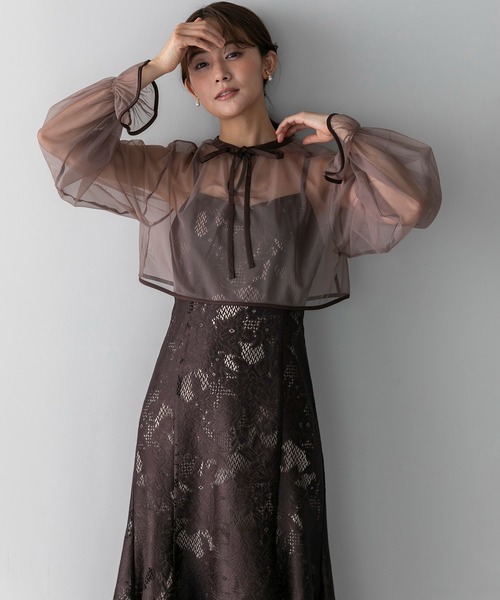 formformfaオリジナル】3wayシフォンボレロ&レースキャミドレス/結婚式