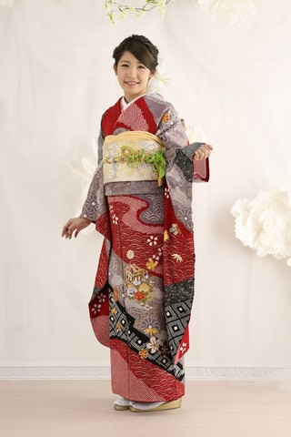 総絞り金駒刺繍七宝観世水振袖晴れの日成人式卒業式着物114p