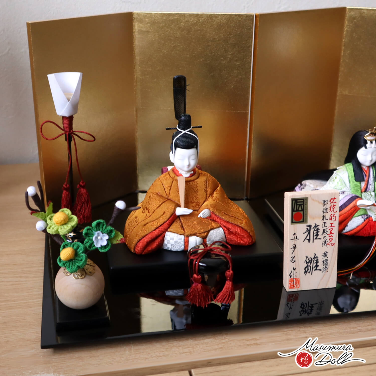 木目込み人形「三味線・男性」籠村美術織物作製⭐︎伝統工芸品 龍村