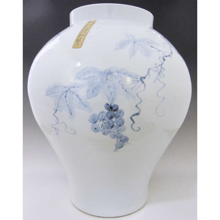 BK403 朝鮮美術 李朝 染付 壷 高さ約13㎝ 白磁 古美術 古道具 時代