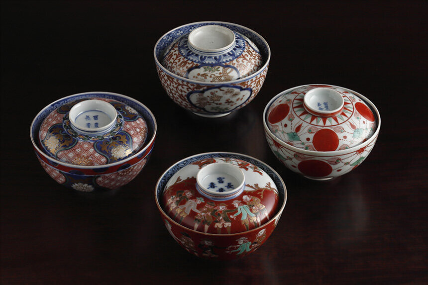 藍九谷様式 伊万里焼 染付 瓜型 鉢 水指 古民藝 Q2281