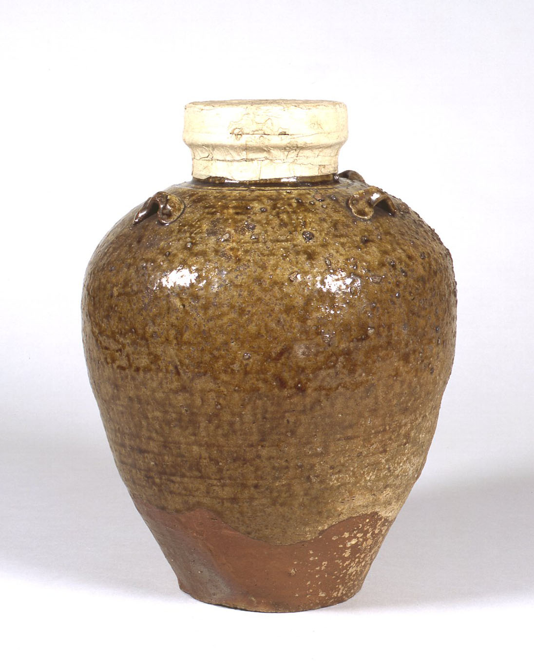 鑑賞！【壺 3耳壺 流れ釉 緑釉垂れ釉 景色抜群・PG・丹波