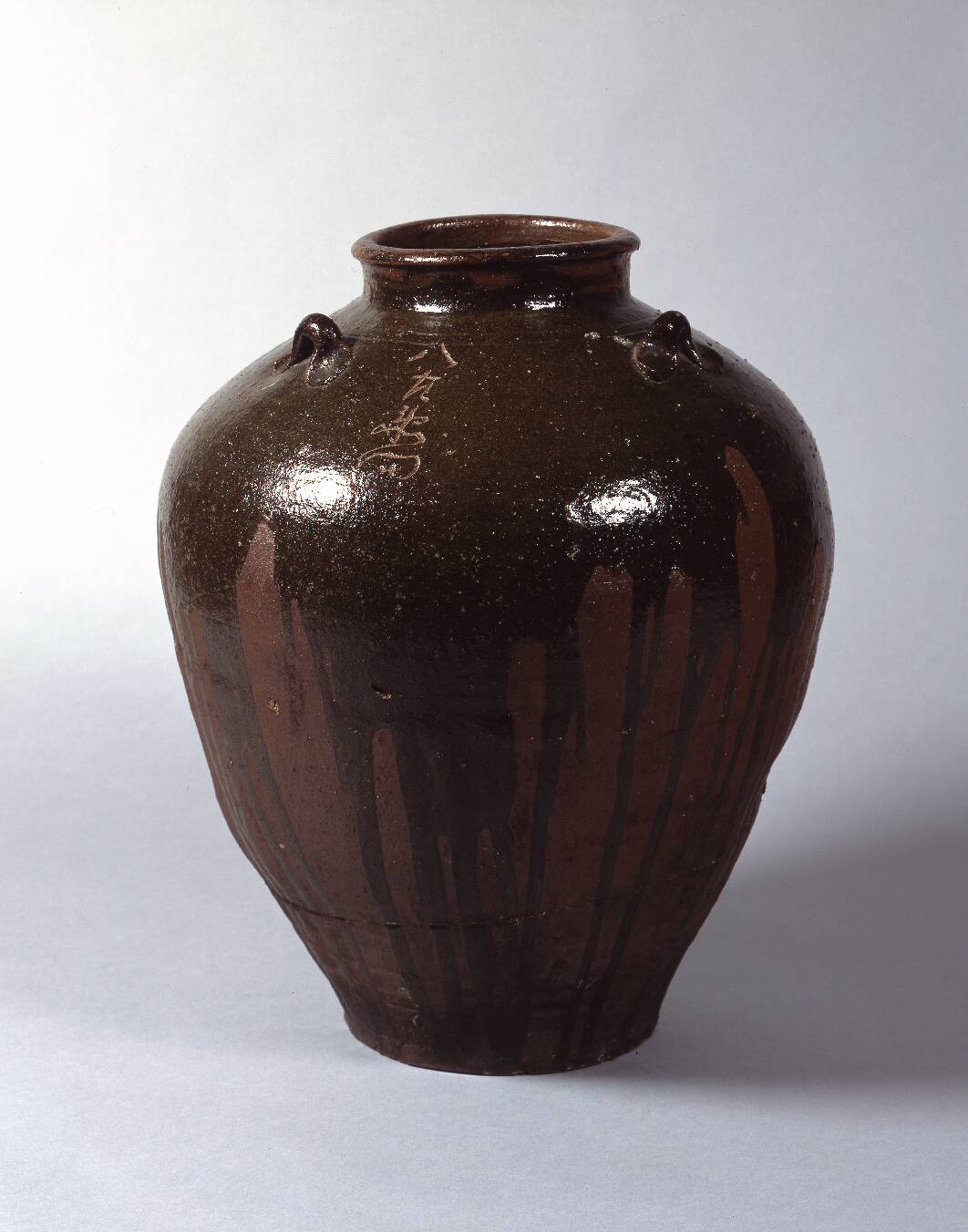 丹波焼赤土部灰釉甕大壺 時代物 骨董品アンティーク