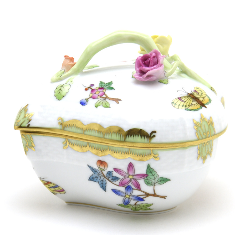 ヘレンド HEREND タマゴボックス ウィーンの薔薇 猫 ネコ ヘレンド