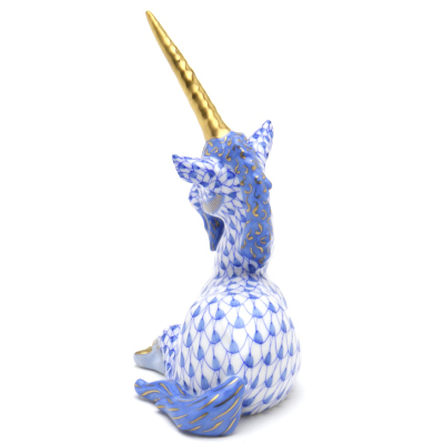 ヘレンド(Herend) ユニコーン(高さ:8cm) 一角獣(15359/VHB)ブルーの鱗