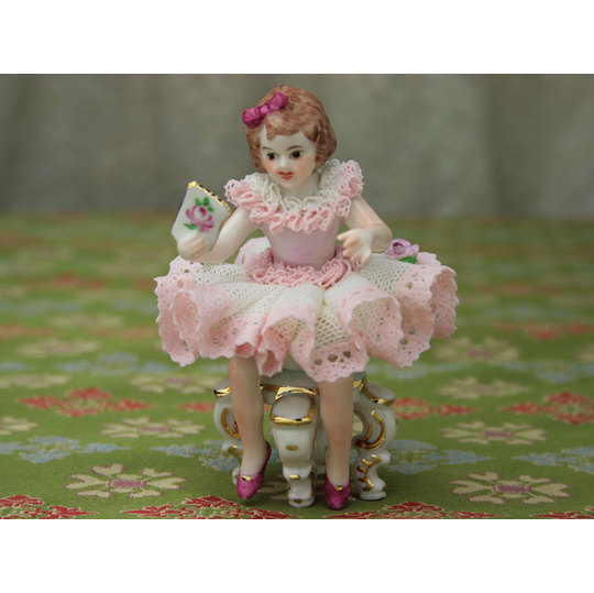 UNTER WEISS BACHレースドール 人形 西洋陶磁器 オルゴールバリオス2型