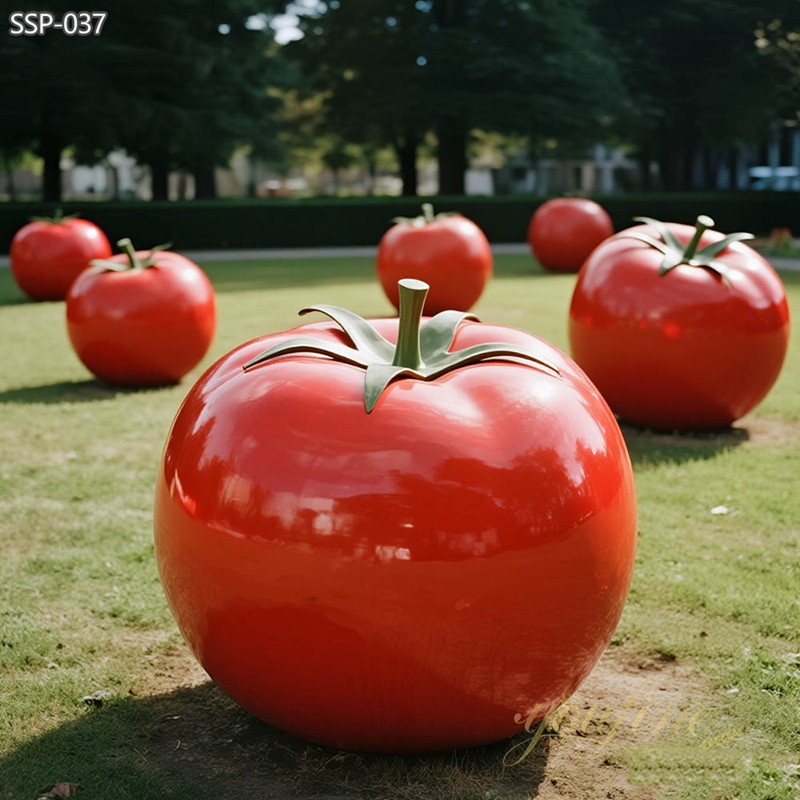 Large Metal Outdoor Red Tomato Sculpture SSP-037