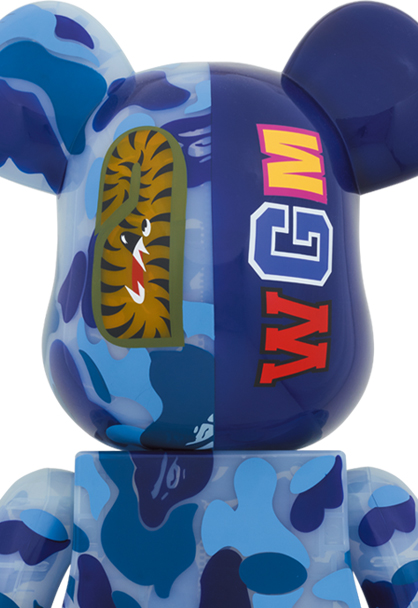 MEDICOM TOY - BE@RBRICK CLEAR ABC CAMO SHARK 1000％