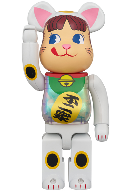 MEDICOM TOY - BE@RBRICK 招き猫 ペコちゃん 白メッキ 蓄光ミルキー