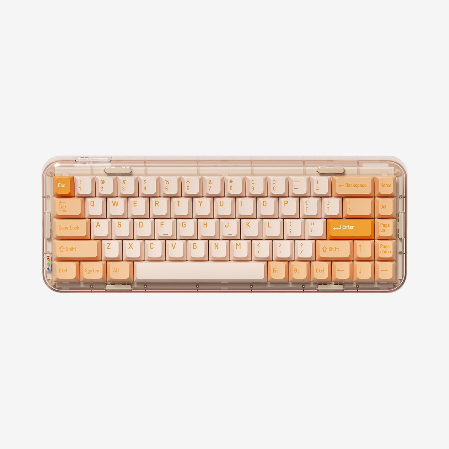MelGeek Mojo68 Christian Pink Transparent Mechanical Keyboard