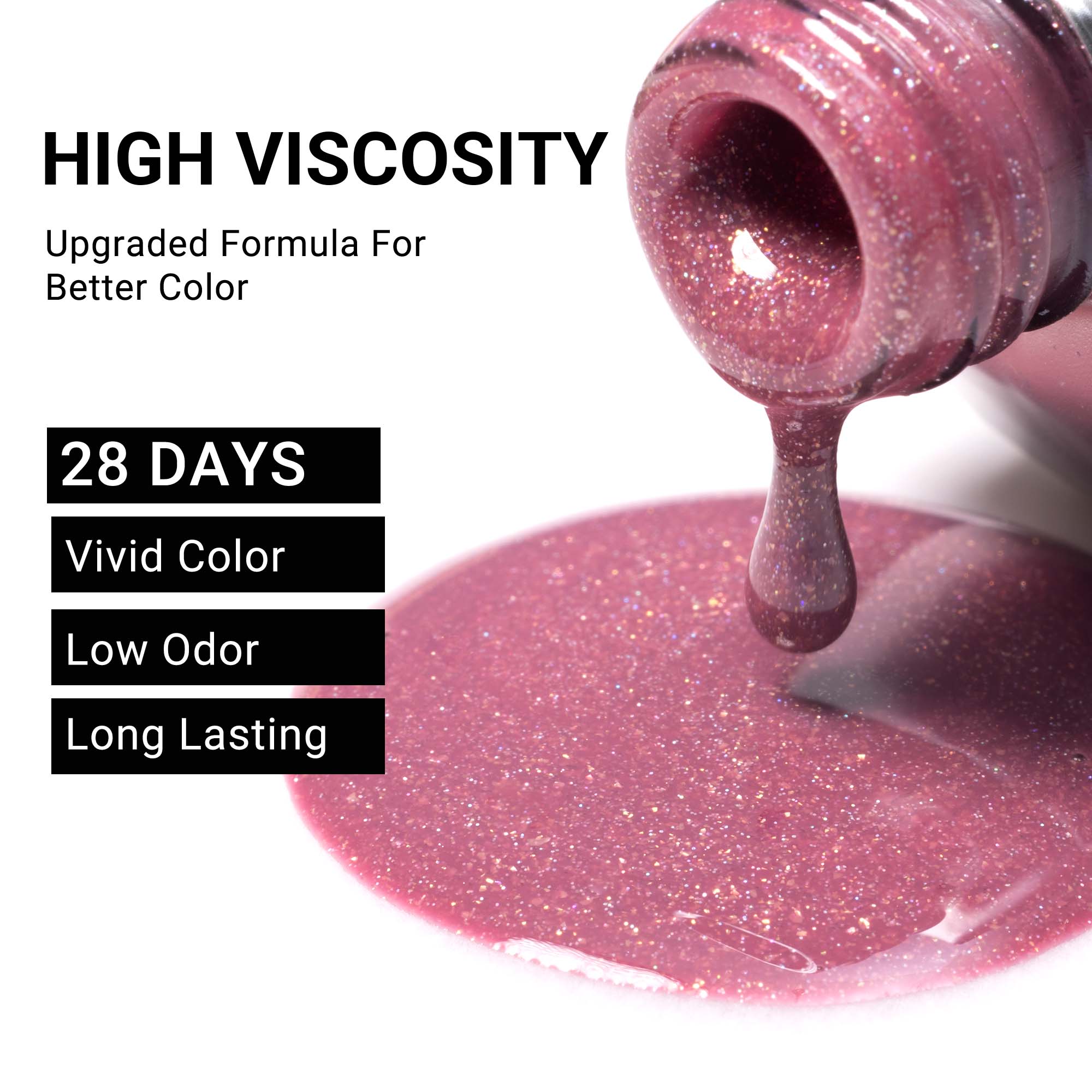 Z040 Violet Glitter - TPO-Free Thick Gel Nail Polish(15ml)