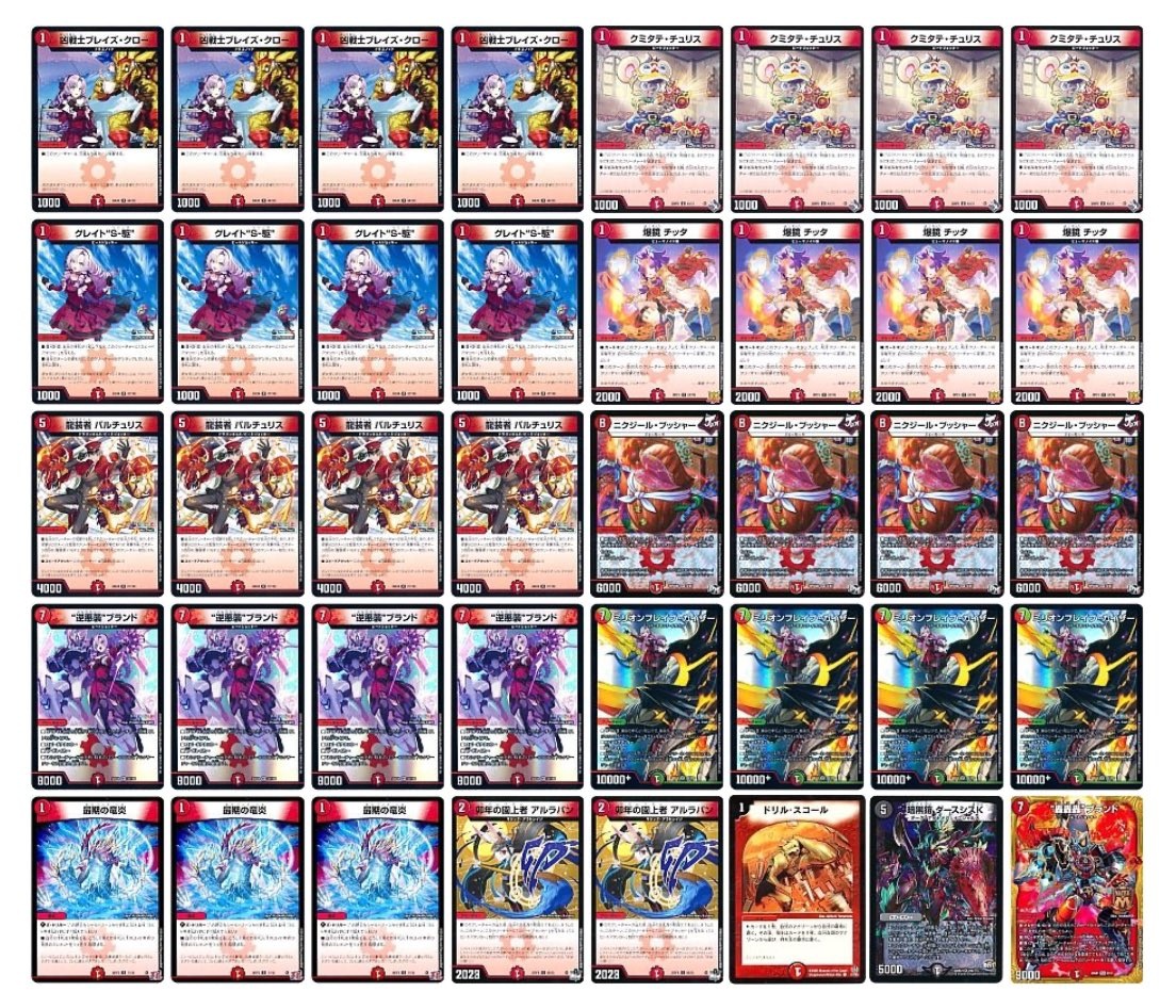 赤単ミリオンブレイブカイザー デッキ 微高レート 肉サロメ 赤単