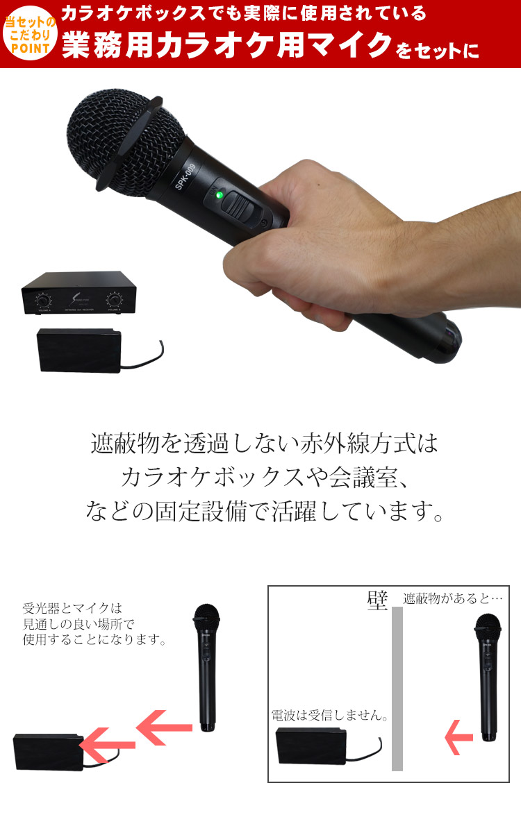 パワーアンプ・ワイヤレスマイク2本付□DAMカラオケスピーカー＋対応