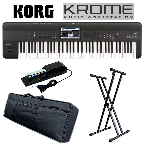 美品】KORG KROME 73 シンセ ペダル＆キャリーバッグ付 KORG KROME-73