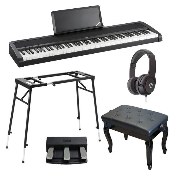 KORG コルグ 電子ピアノB1 本体、台座、ペダル、譜面台、カバー付き