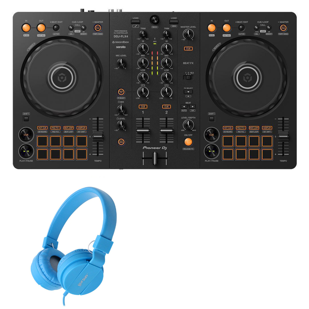 Pioneer DDJ-FLX4とQUINTETヘッドフォン pioneer-dj-ddj-flx4-headphones