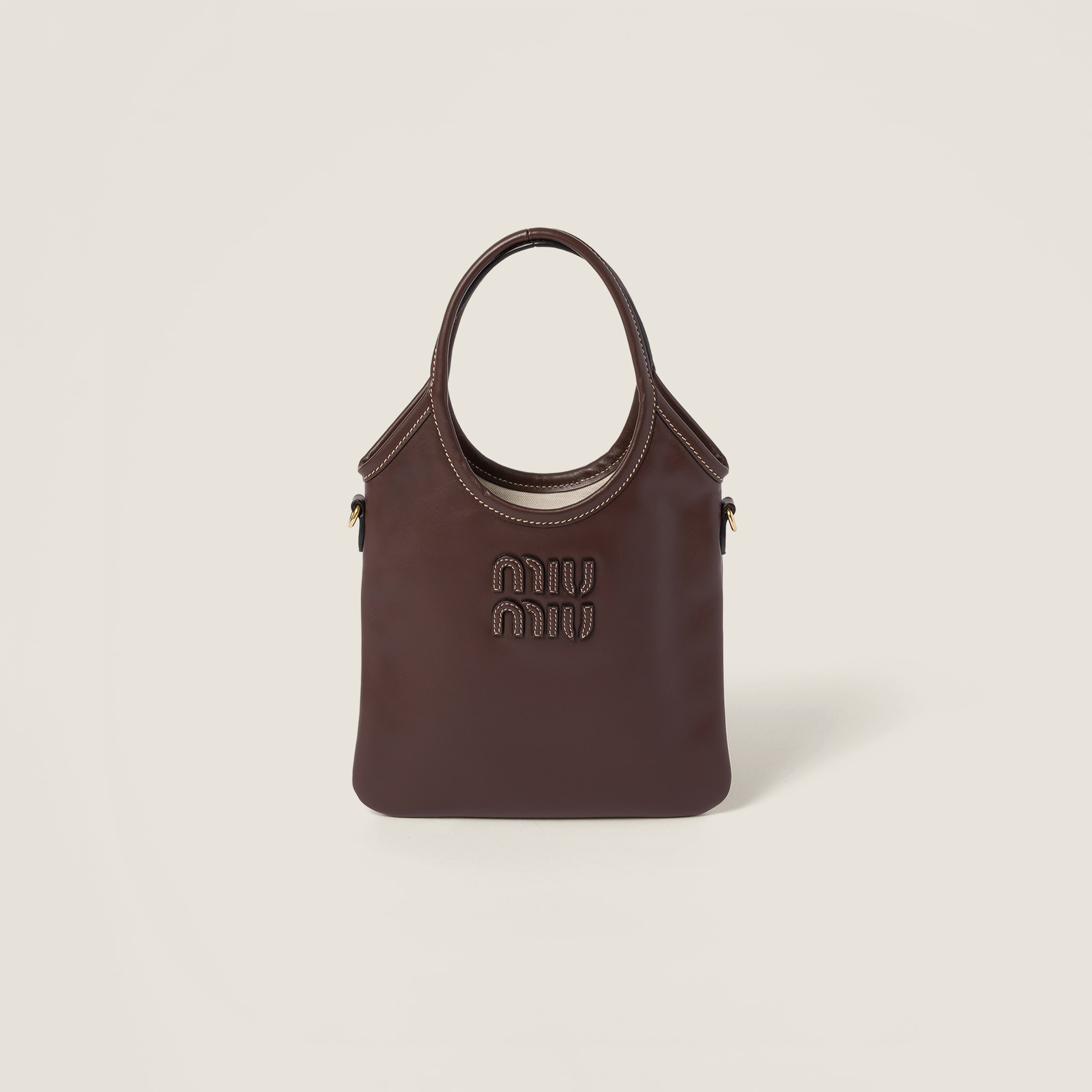 Leather And Woven Tote Bags For Women | Miu Miu