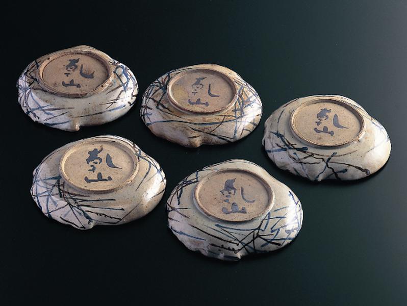 尾形乾山 染付皿5枚 共箱 トヒオ 東さ7-0323☆2F