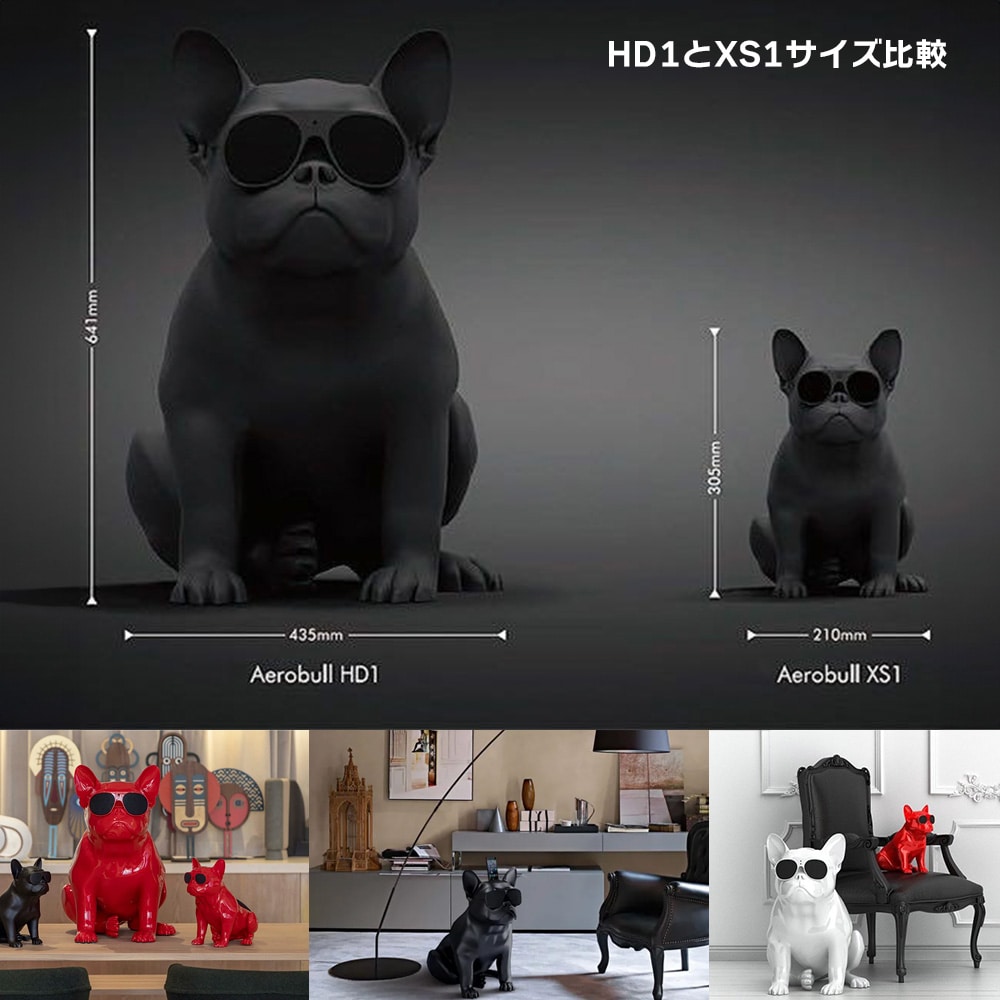 Aerobull ワイヤレス スピーカー HD1 (クロームブラック) ビックサイズ
