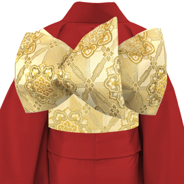 オンラインカタログ]酒井守 振袖用袋帯 西陣織 絹 華文 襷 金色