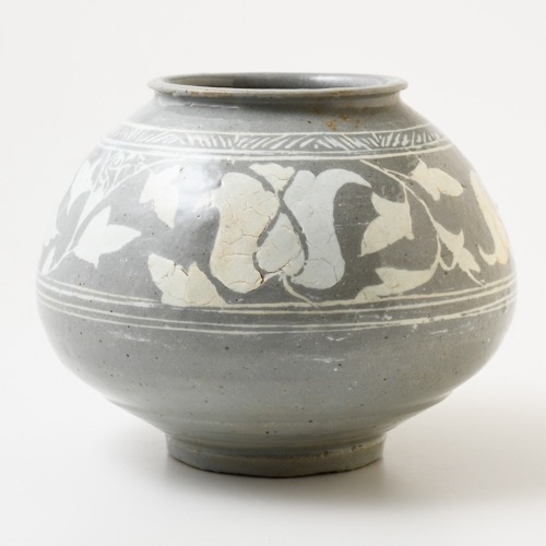 韓国美術李朝時代15～16世紀李朝中期刷毛目花瓶華道具