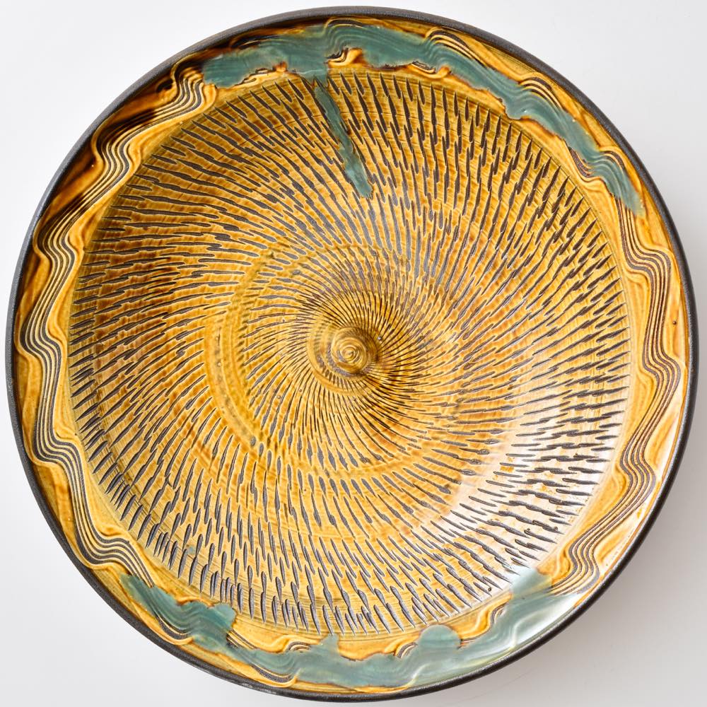 小鹿田焼 坂本茂木作 大皿 未使用品 尺皿 小鹿田焼 坂本茂木作 大皿 未