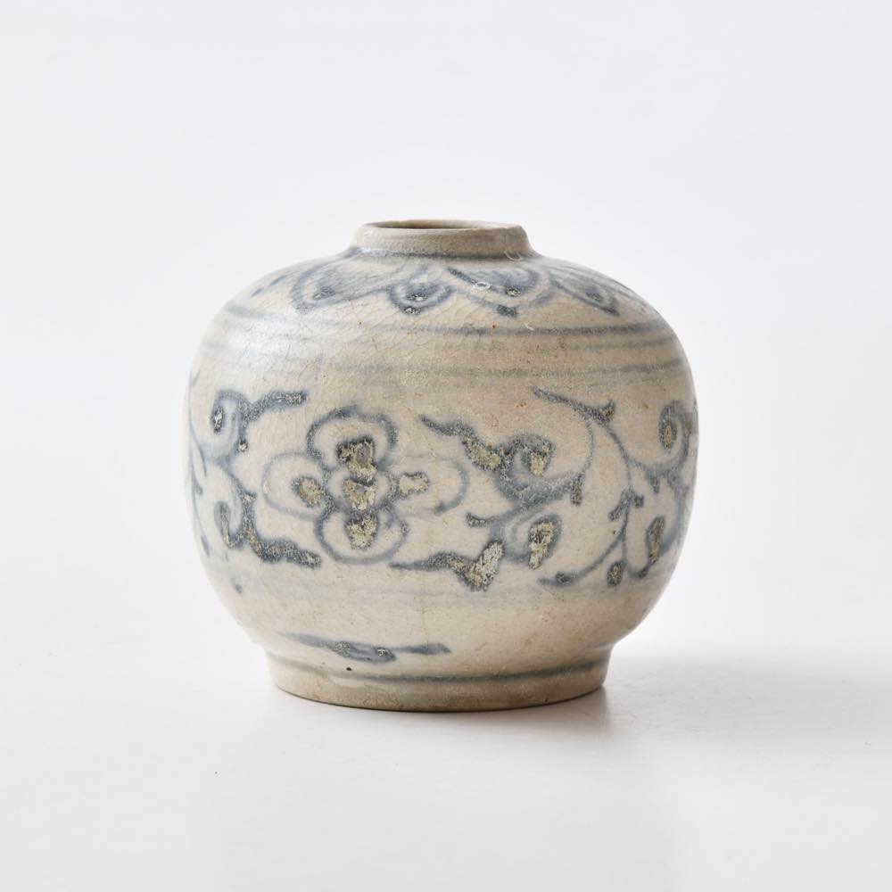 安南染付草花文茶碗安南絞手鵬雲斎アユタヤ時代茶道具