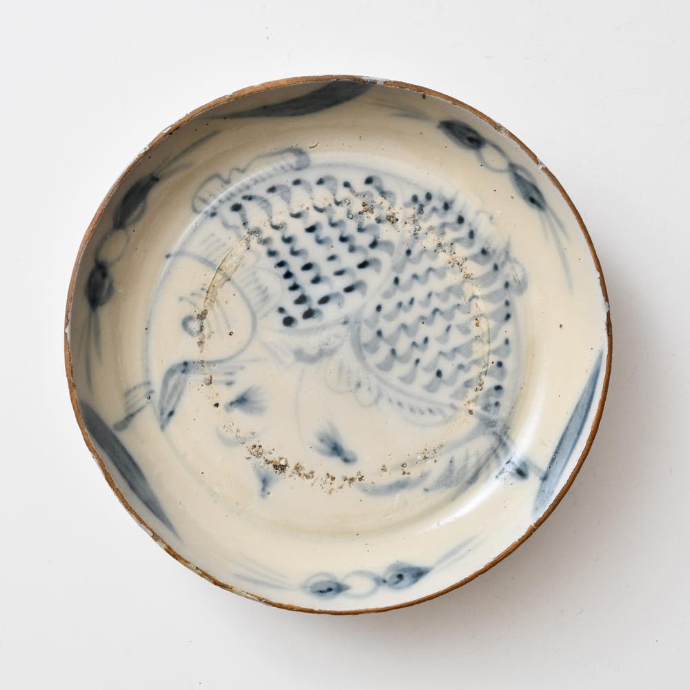 中国美術 正徳年製 色絵魚紋お皿 送料込み260104 中国美術 正徳年製