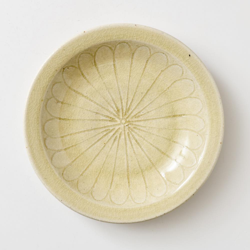 黄瀬戸石皿 鉢□瀬戸石皿 古い黄瀬戸 深皿 菓子器 お茶菓子