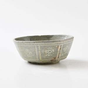 朝鮮 高麗青磁 象嵌八角鉢 ｜ みんげい おくむら （日本と世界の民芸）