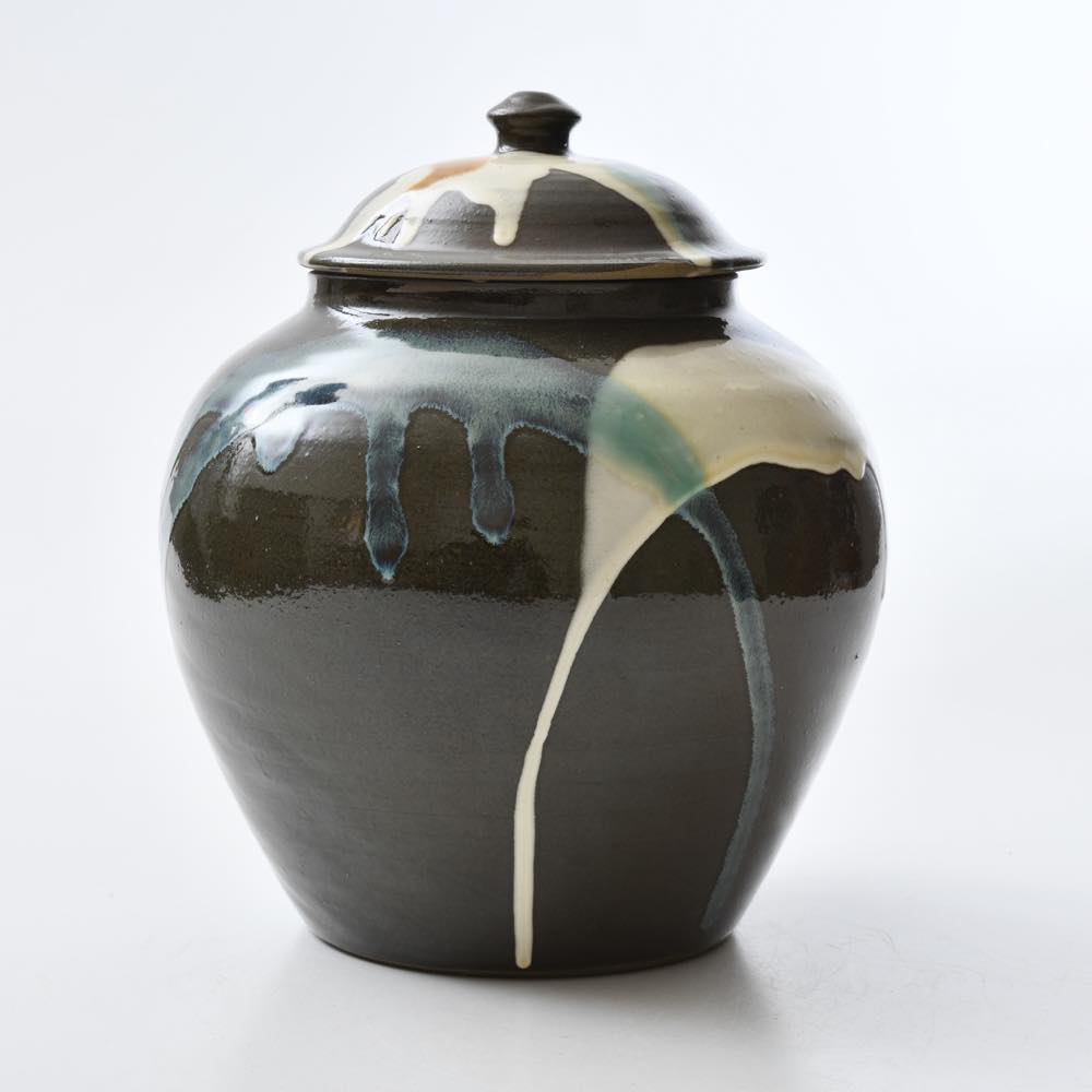 小鹿田焼 丸型壺 花器 民藝 柳瀬晴夫 小鹿田焼 丸型壺 花器 民藝 柳瀬