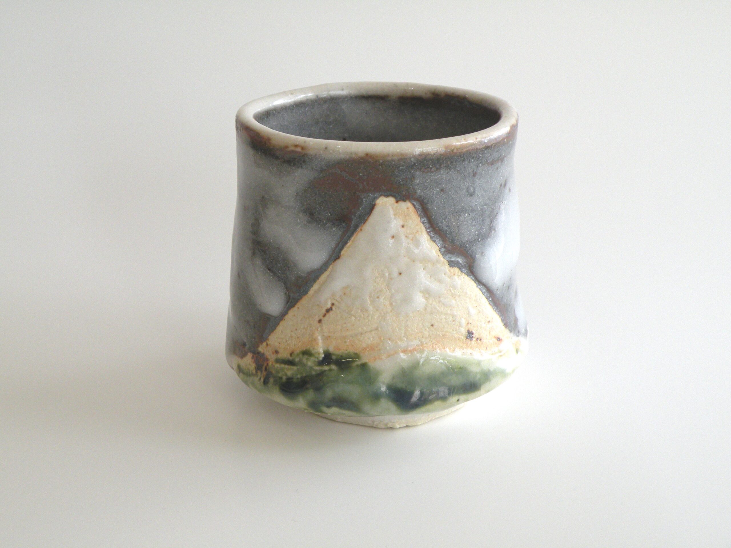 陶芸家 作家物 作者不明 鼠志野 盃 ぐい呑 酒器 酒盃 箱なし 美濃 志野