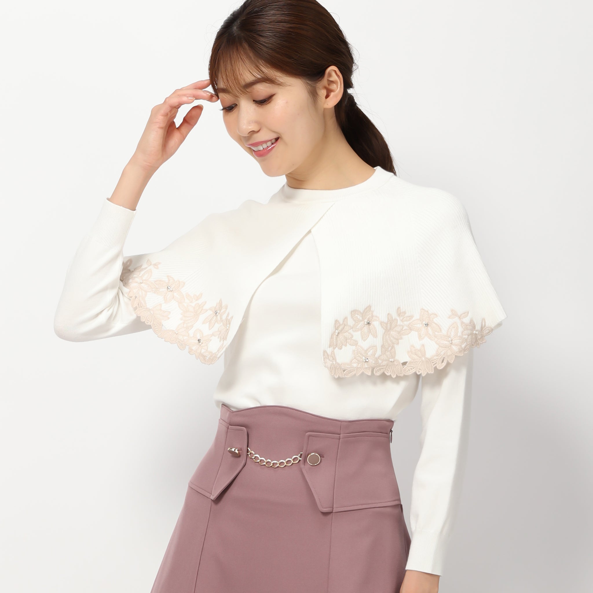 フラワー刺繍ケープニット – MISCH MASCH|31 Sons de mode