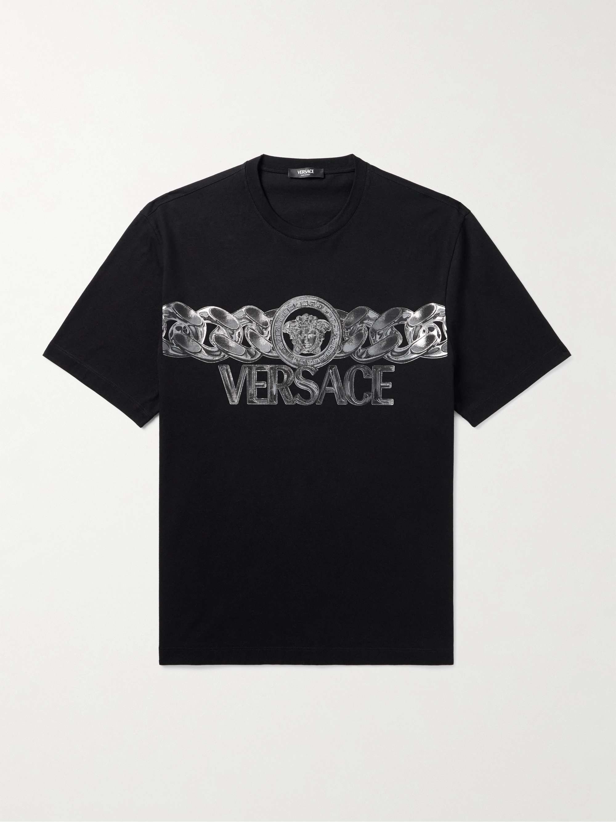 VERSACE Medusa Logo-Print Cotton-Jersey T-Shirt for Men | MR PORTER