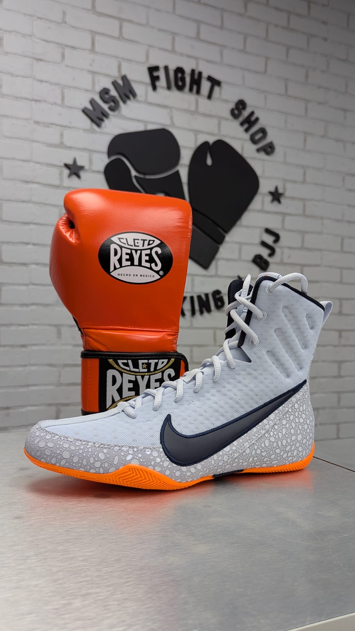 NIKE SHOES BOXING MACHOMAI 3 LIMITED EDITION GREY/ORANGE – MSM
