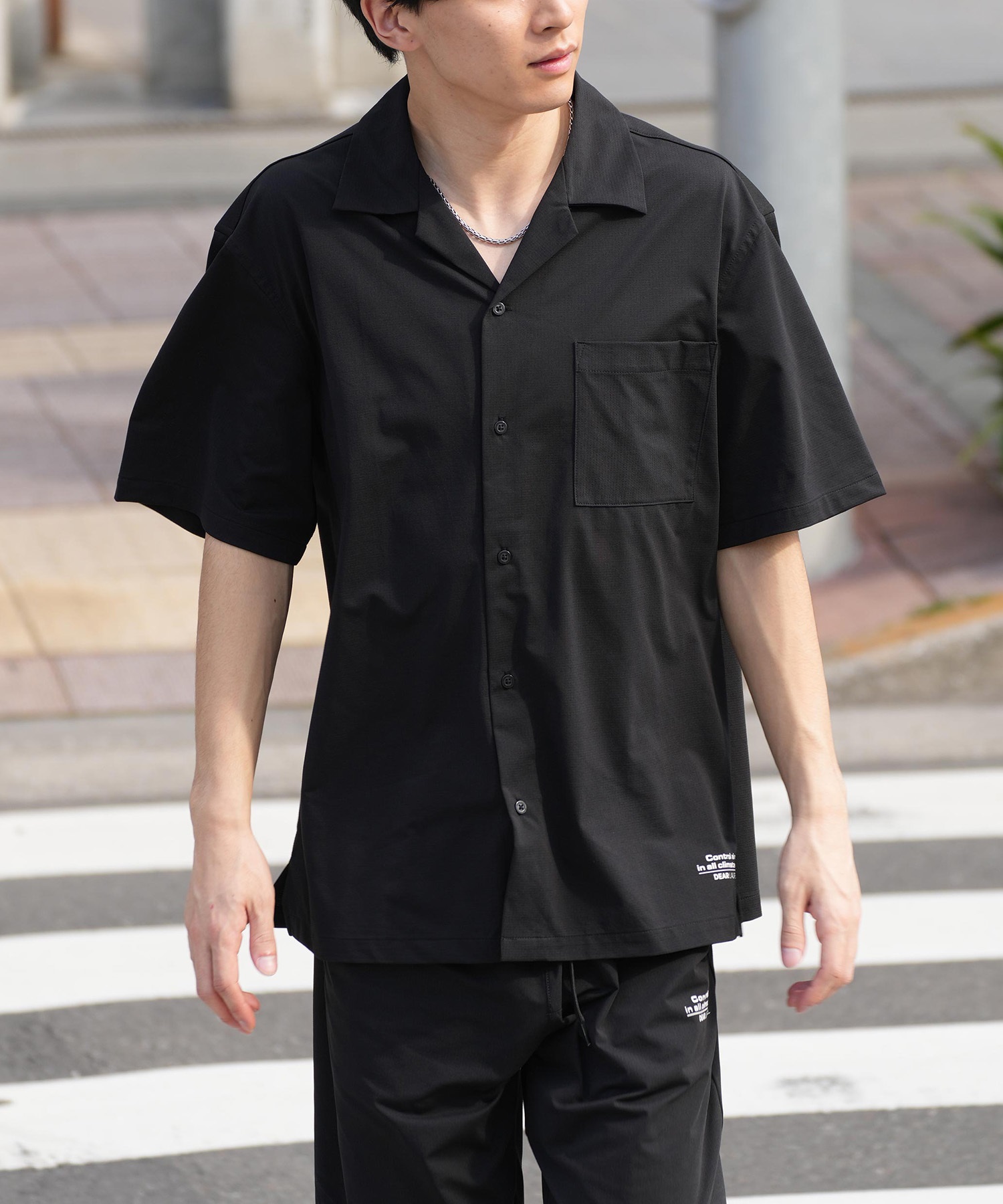 DEAR LAUREL ディアローレル 半袖 シャツ メンズ ワンポイント ロゴ