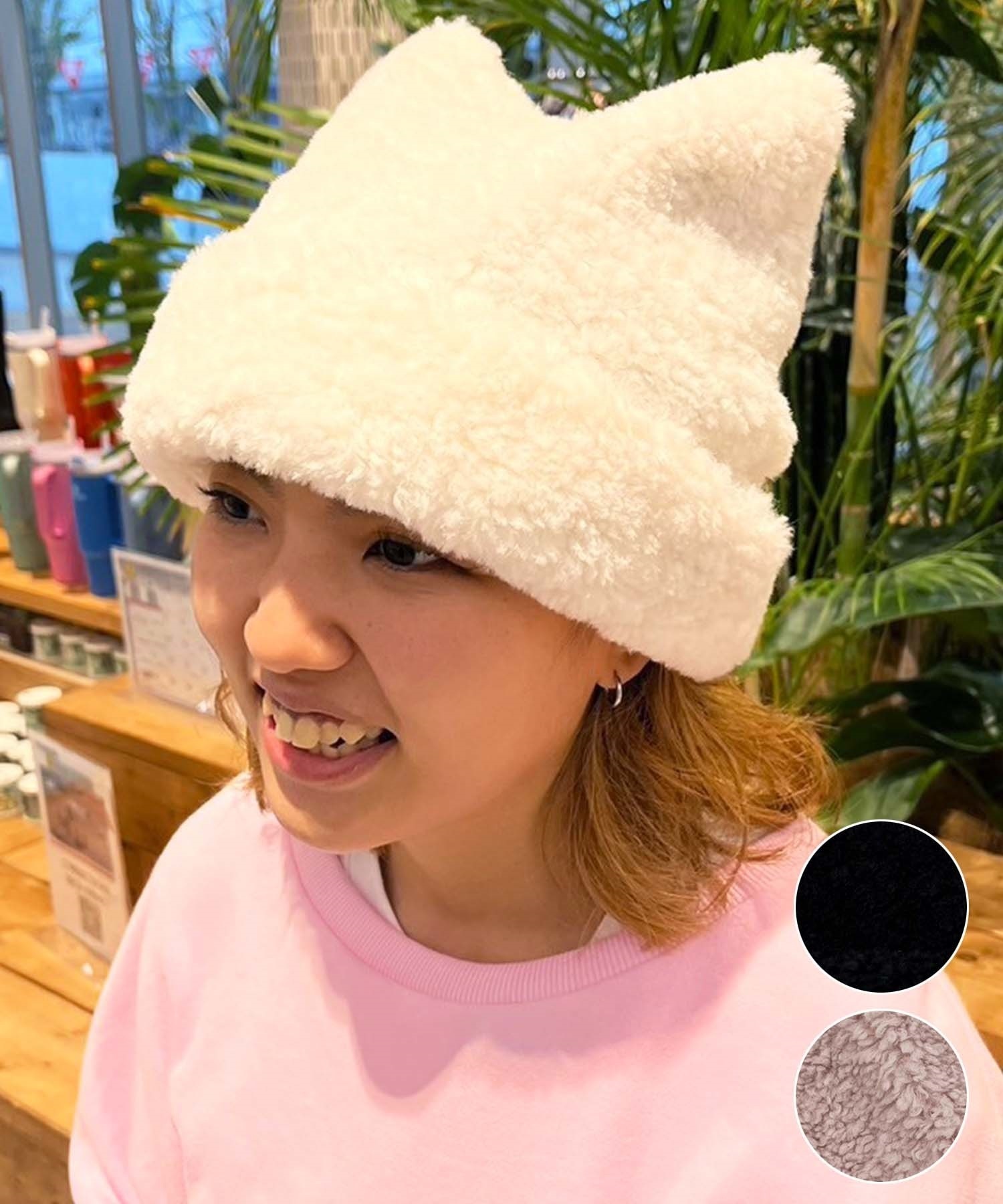 milsa ミルサ ビーニー ニット帽 ボア 猫耳 もこもこ M BOA CAT