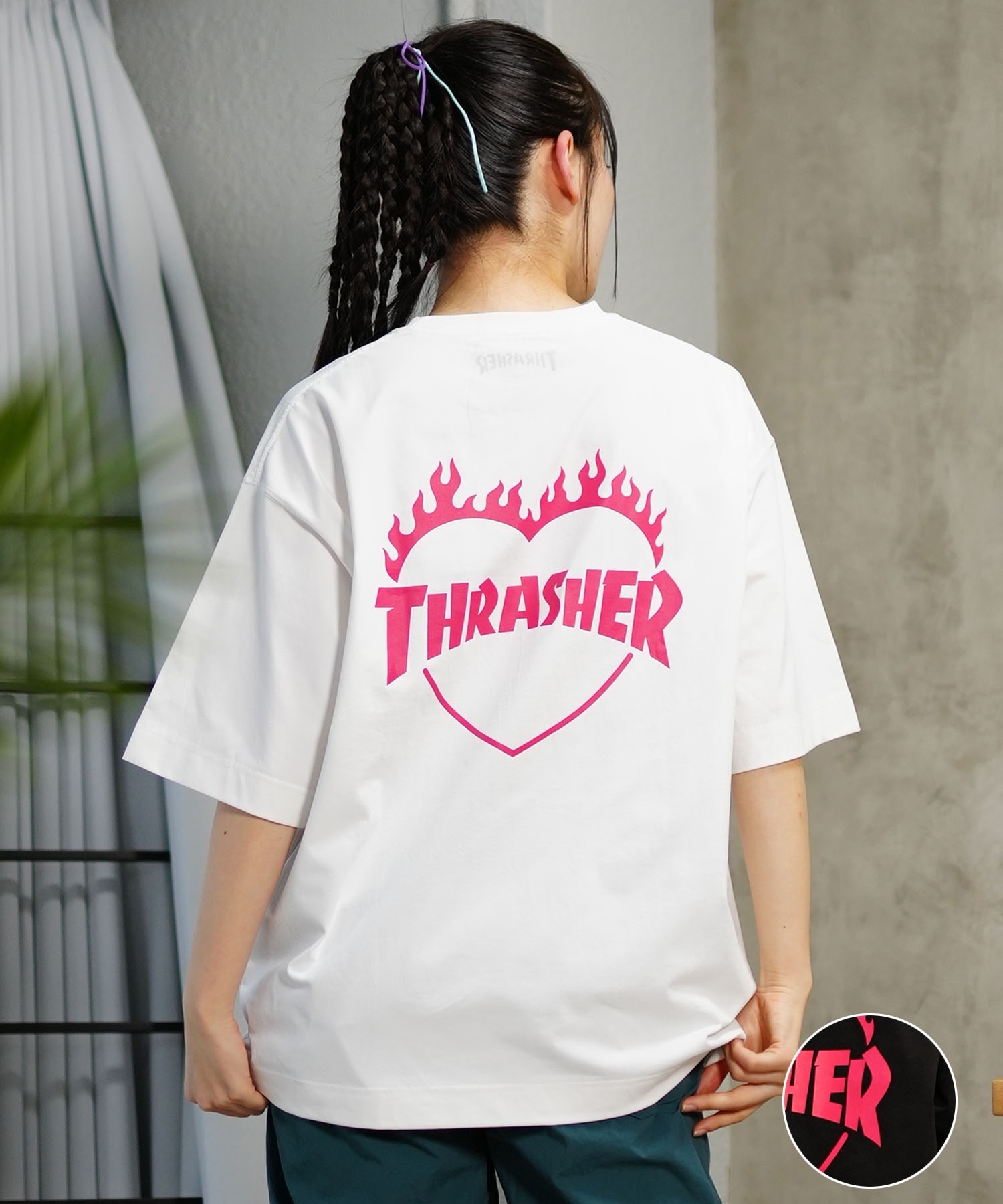 THRASHER スラッシャー レディース ラッシュガード 半袖 Tシャツ 水陸