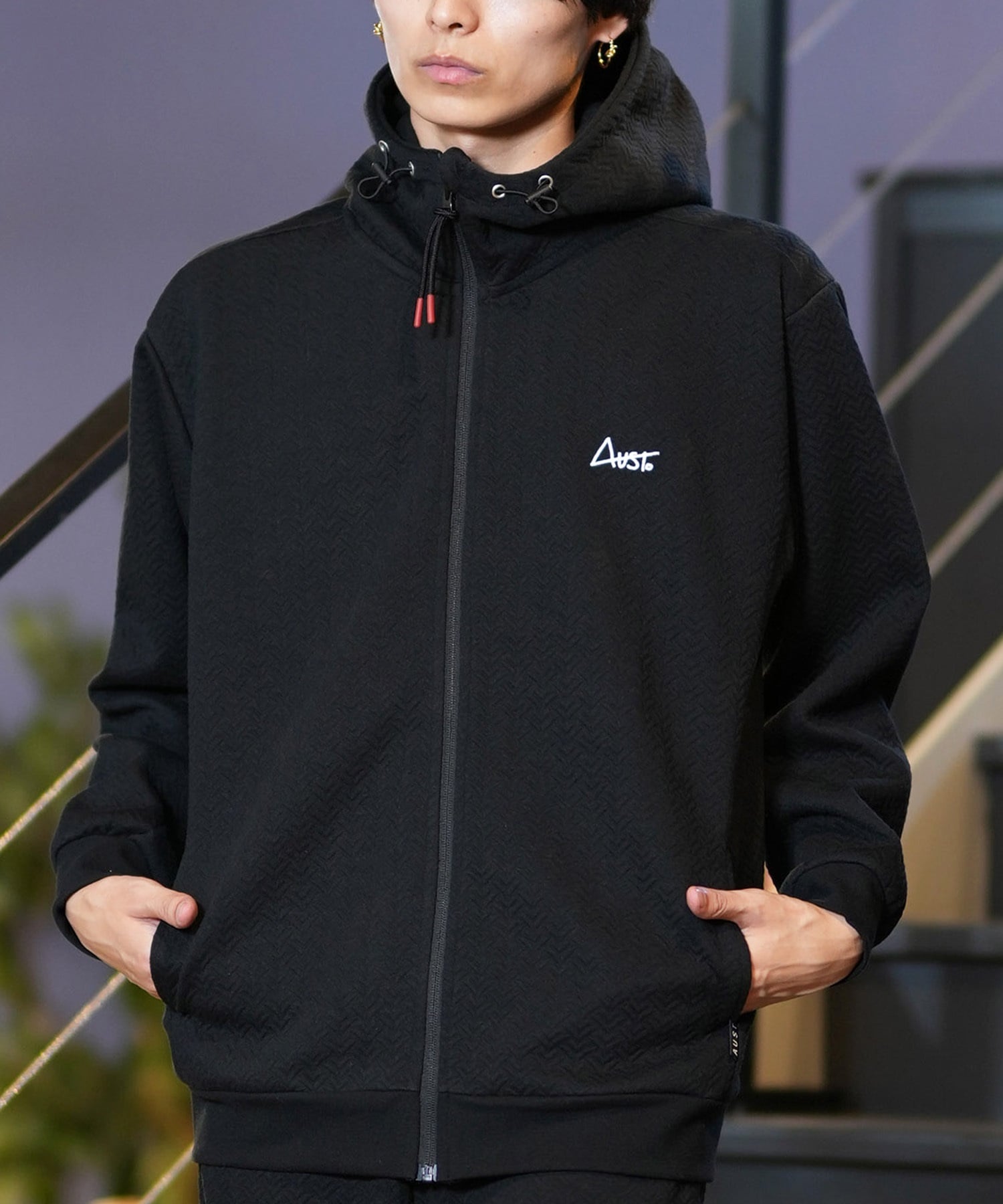 AUST オースト メンズ パーカー ボンディングZIPパーカー ジップアップ