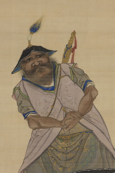 夜に春秋を読む 夜读春秋 関羽（関二爷）、中国画、水墨画、三国志の